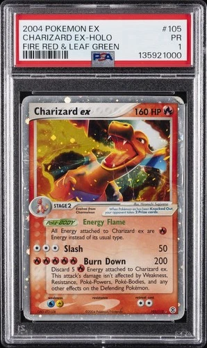 2004 POKEMON EX FIRE RED & LEAF GREEN #105 CHARIZARD EX-HOLO PSA 1