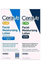 2x AM And PM Facial Moisturising Lotion with Ceramides for Normal to Dry Skin