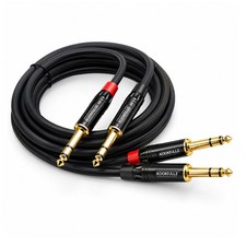KOOKFJLLZ Speakers Cable, 6 Foot Balanced TRS 1/4”, 2 Pack