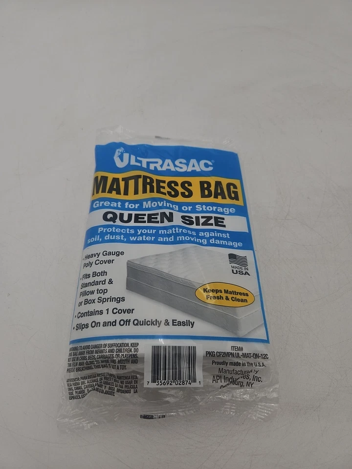  High Performance Queen Size Mattress 2.0 MIL (eq) Clear Cover Waterproof Bags  - Image 2 of 4