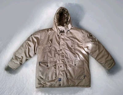 Pelle Pelle Herren Winterjacke XXL 2XL Beige Parka Kapuze Warm Gefüttert Vintage