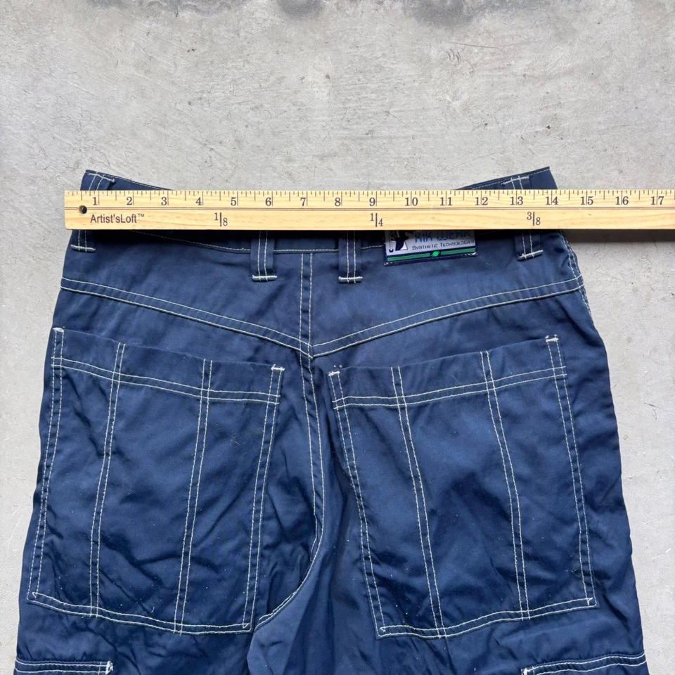 Pantalones cargo holgados Kikwear vintage azul marino para hombre pierna ancha Y2K ropa de calle talla 30 Foto 3 de 4