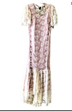 Lace Pink Mermaid Dress Theatre Play Event Vtg Victorian Style 1890s-1900s