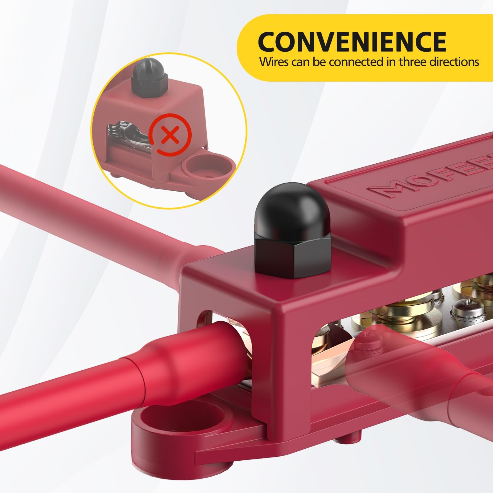 Power Distribution Block Bus Bar, 4 x 3/8" Post Marine Bus Bar Battery Busbar...