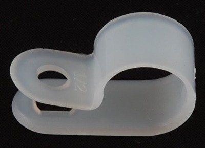 1/4'' White Nylon Cable Clamps - (pack of 100)