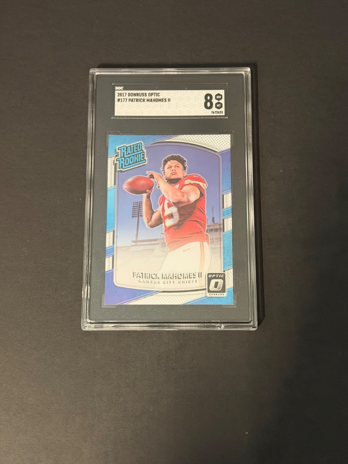 2017 Donruss Optic - Rated Rookie Patrick Mahomes II #177 (RC) SGC 8