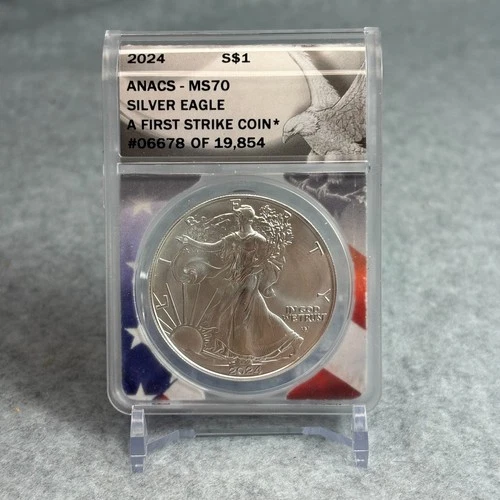 2024 US Silver Eagle $1 ANACS MS70 First Strike Coin