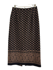 Neutral Paisley Maxi Skirt 8 Boho Indie Folk Festival Earthy Classic Chic Preppy