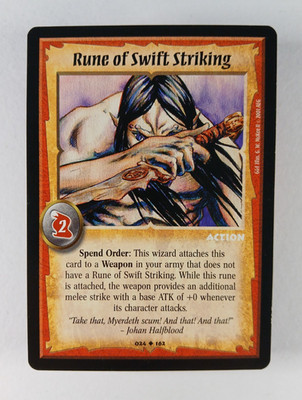 Rune of Swift Striking #024 / 162, Good and Evil, Warlord CCG card (2001 AEG) &