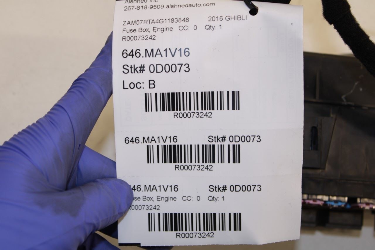 2014-2016 Maserati Ghibli S Q4 Rear Body Wire Harness w/ Fuse Box 670030497 OEM