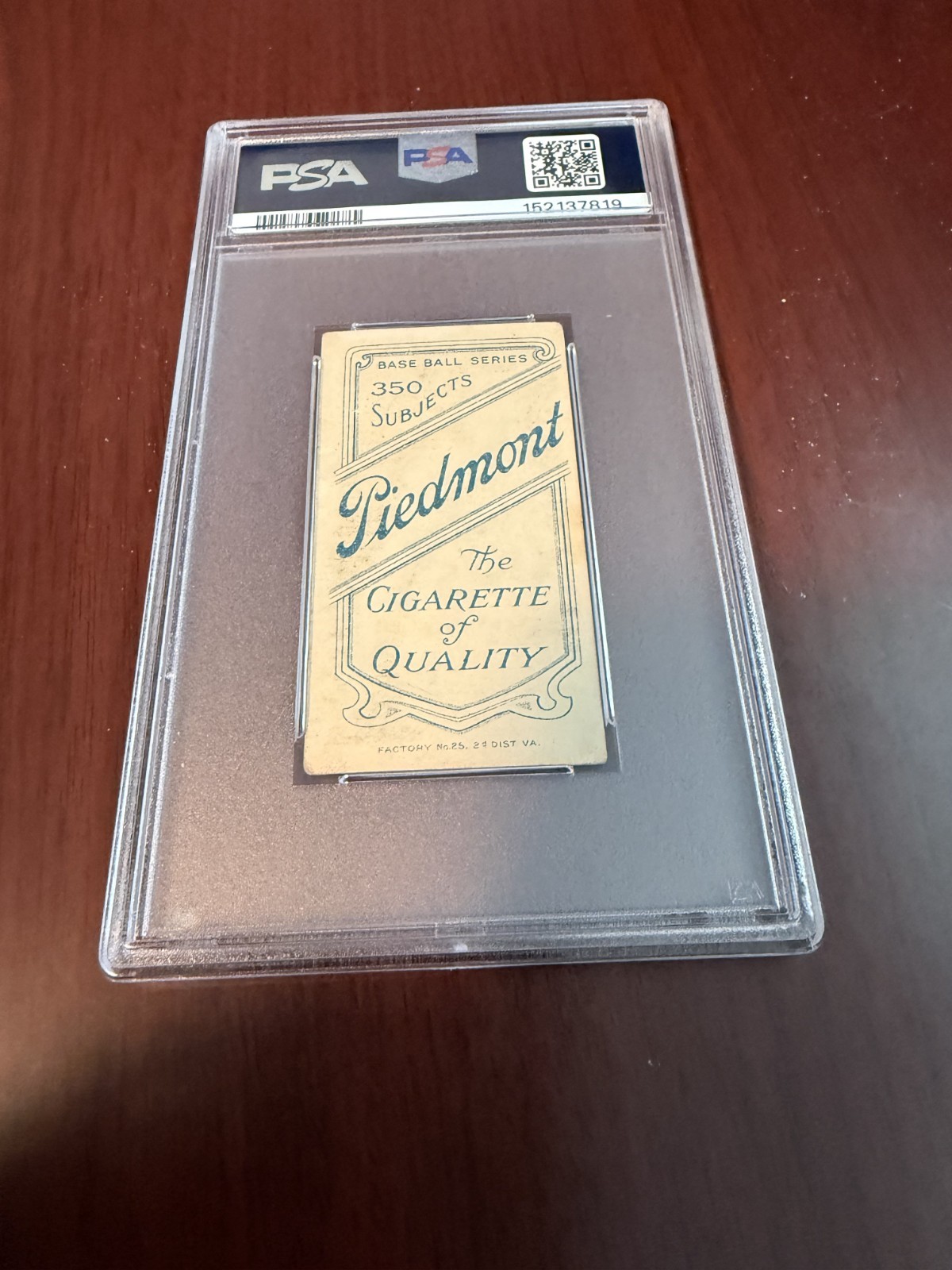 1909-11 T206 Piedmont 350 Bill Chappellee Rookie Card. PSA 2 view 2