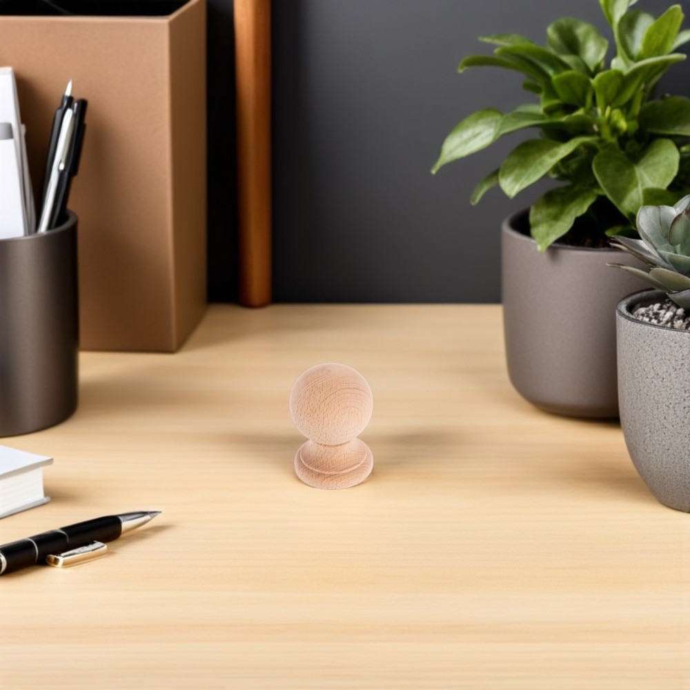  2pcs Bed Post Finials: 6 cm Ball Finial Tops Wooden Fence Topper Caps - Curtain