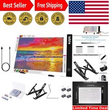 Diamond Art Painting A4 LED Light Pad - Dimmable Light Board Kit, Apply to Fu...