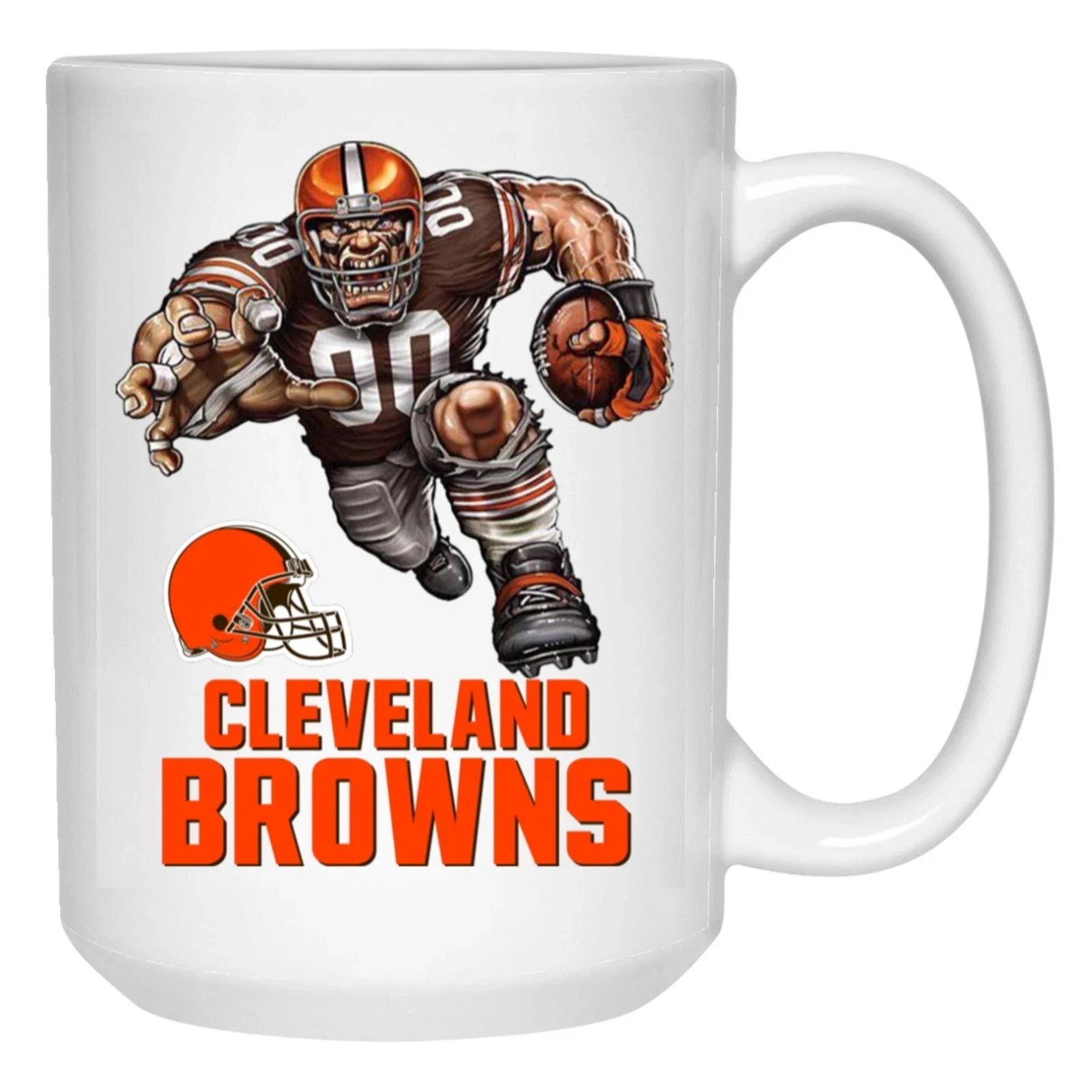 Cleveland Browns Player Logo Wordmark White Ceramic Coffee Mug Cup