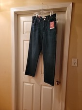 Signature By Levi Strauss Women's Sz 12 Blue High Rise Straight Girlfriend Jeans