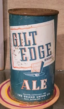 1950S GILT EDGE ALE GRAND UNION STEEL FLAT TOP BEER CAN HORNELL BREWING CO NY