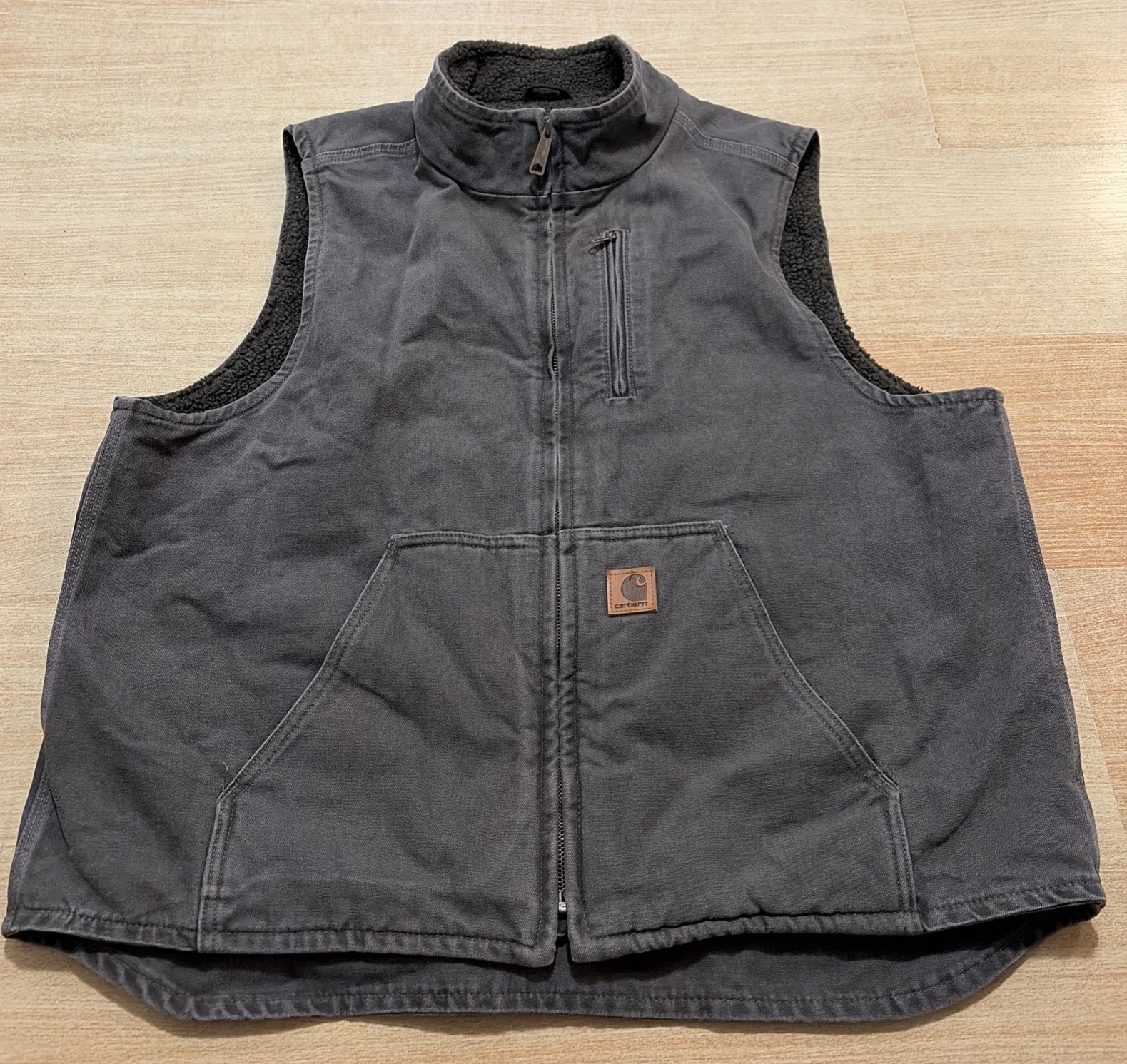 Carhartt V33 GVL Gravel Sherpa Lined Duck Canvas Vest Size XL