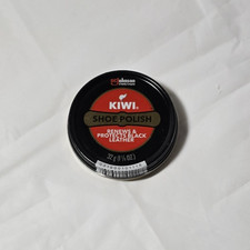 KIWI Black Shoe Polish 32 grams 1 1/8 oz Renews and Protects Black Leather