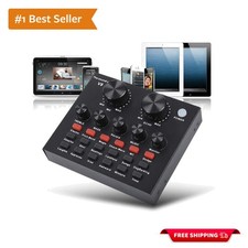 Black V8 USB Karaoke Mixer - 8 Channels for Music Recording  Live Performance
