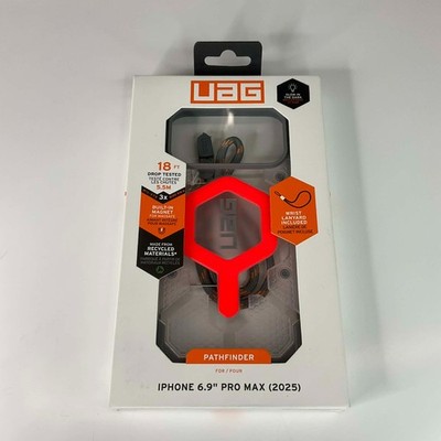 UAG iPhone 16 Pro Max Case Pathfinder Clear Active Lava + Lanyard Lava Bundle