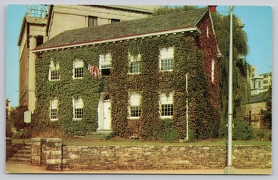 Trenton NJ Old Masonic Building First Free School Dextone Postcard