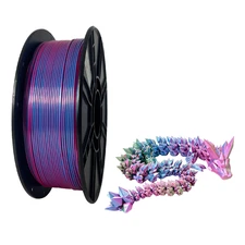1KG 1.75mm Tri-Color Silk Sky Blue/Rose Red/Light Green Silk PLA Filament