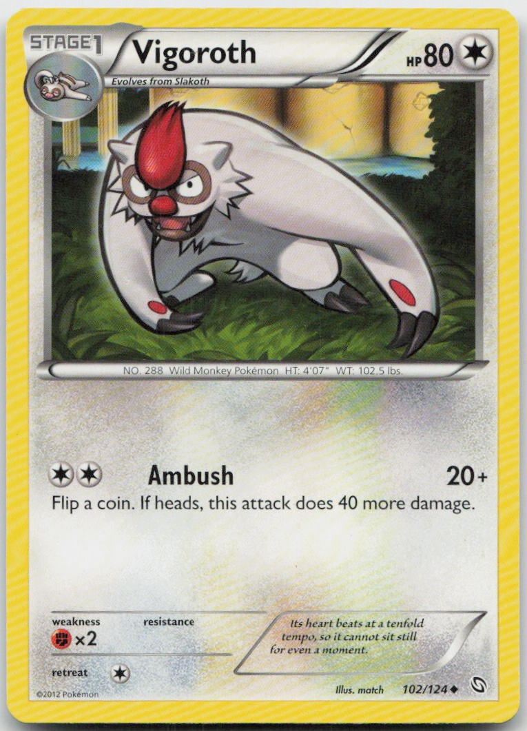 Vigoroth 102/124 Uncommon Dragons Exalted Pokemon MP