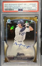 2023 Bowman Draft Chrome 1st Gold  Sapphire Auto Brayden Taylor #17/50 Auto Rays