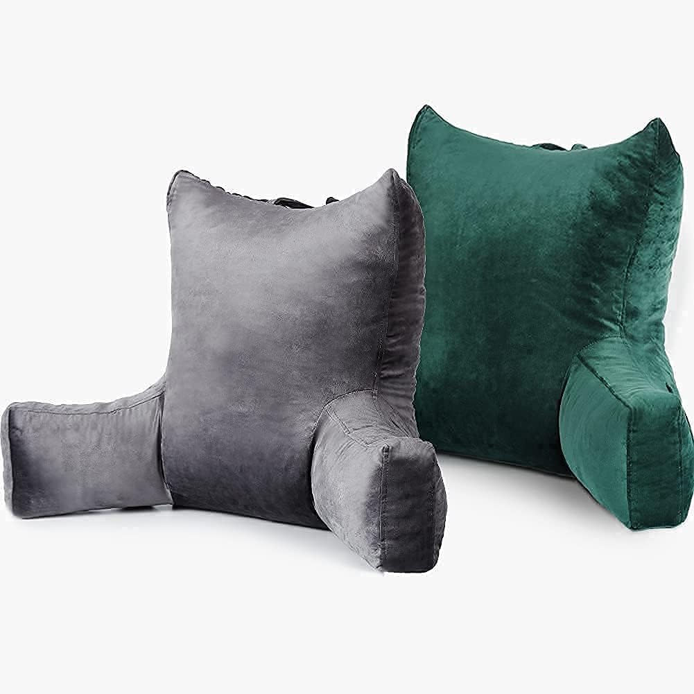 2Pcs 22-Inch Reading Pillow with Arms for Bed Sitting Support  