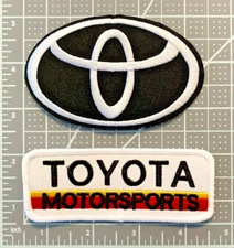 (2) Lot Toyota Logo + White Motorsports Racing Truck Car 4in Patch Iron / Sew-On