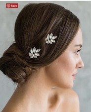 Hand-wired Swarovski Crystal Leaf Motif Comb Set