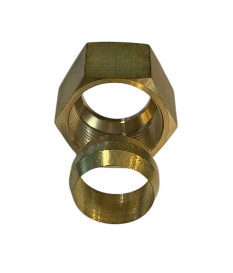 Compresor de aire neumático 2PK tuerca de compresión 1/2 con funda de tubo de virola cautiva Foto 3 de 4