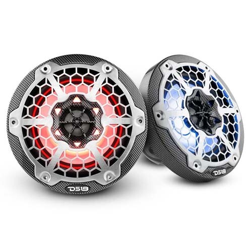 Pair Of DS18 HYDRO Black 6.5" 600W 4 Ohm 2-Way Marine
