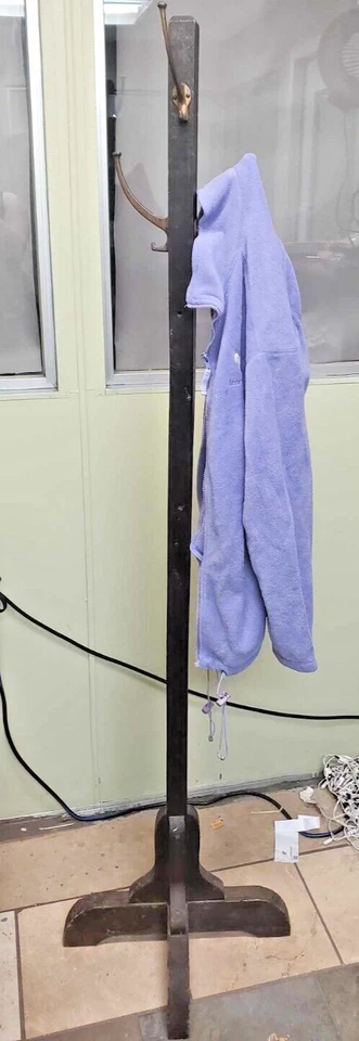VTG ATQ Mission Oak / Arts and Crafts Style - Wood Coat Rack Tree - 19th Century - Image 3 of 4