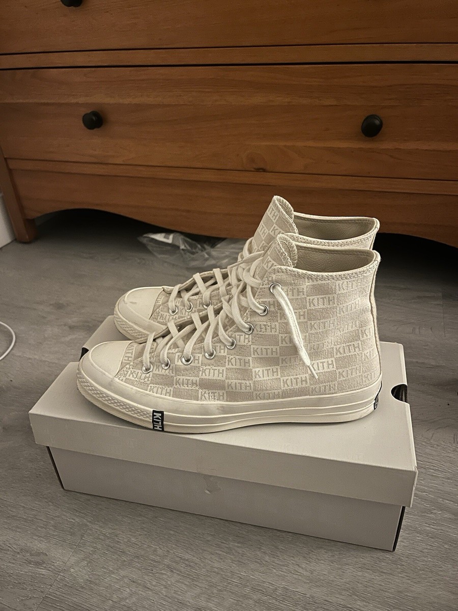 Size 10 - Converse Kith x Chuck 70 High Natural Monogram for sale 