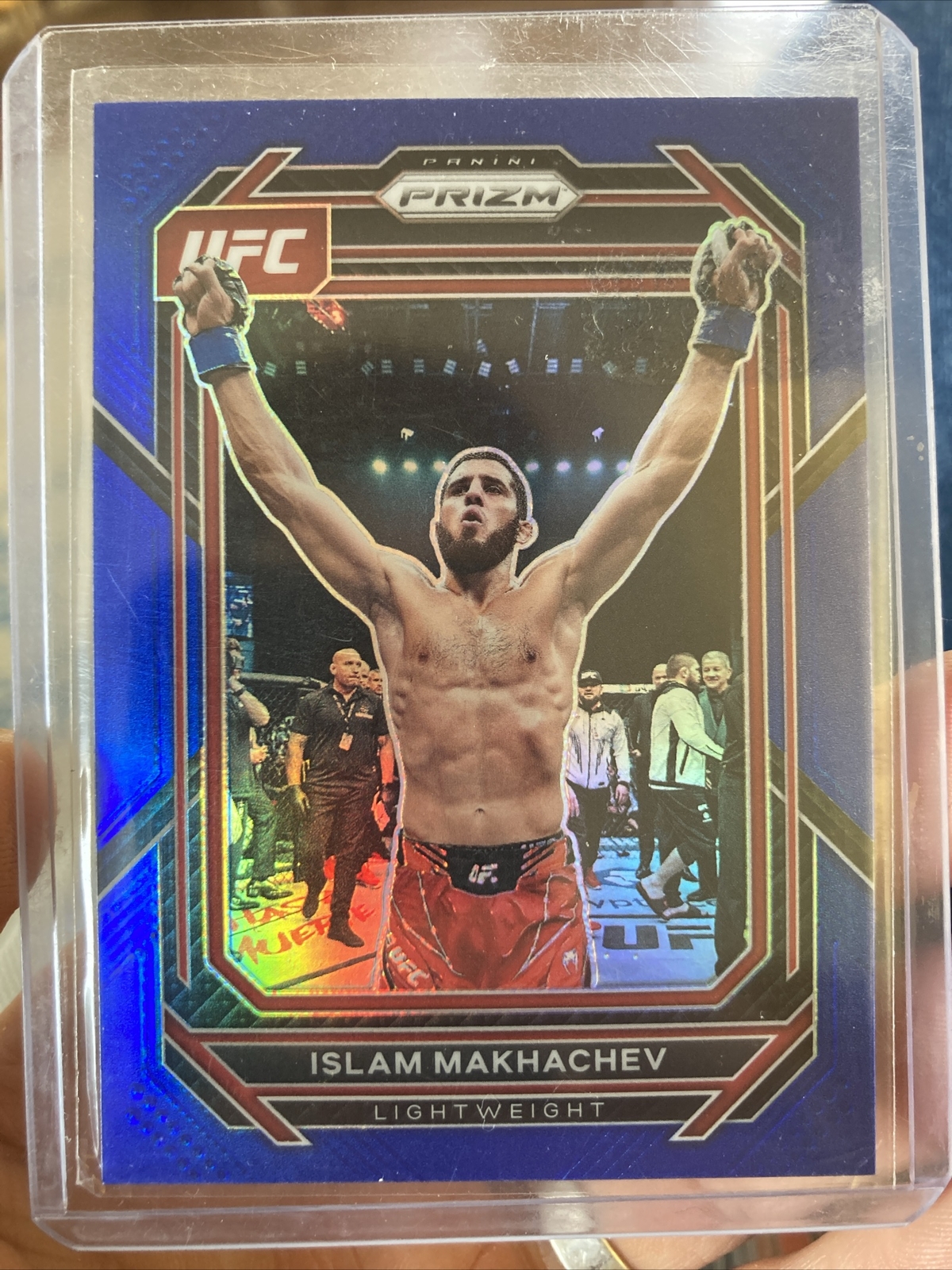 2023 PANINI PRIZM ISLAM MAKHACHEV BLUE # /175 CHAMP UFC MMA NO 177