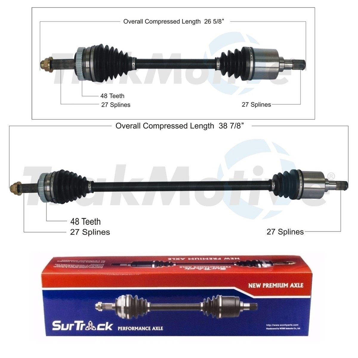 SurTrack Pair Set 2 Front CV Axle Shafts For Kia Optima LX 2.4 L4