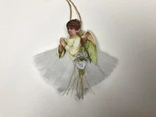 Paper doll Christmas angel ornaments, feather tree vintage gift Tag item# 40