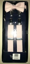 boys NEW NIP soft pink SUSPENDERS MATCHING BOW TIE CHURCH EASTER WEAR adjustable