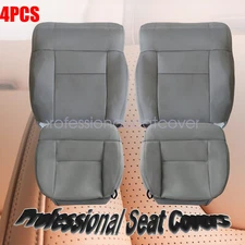 4x Front Bottom & Top Cloth Seat Cover Flint Gray For Ford F150 Lariat 2004-2008