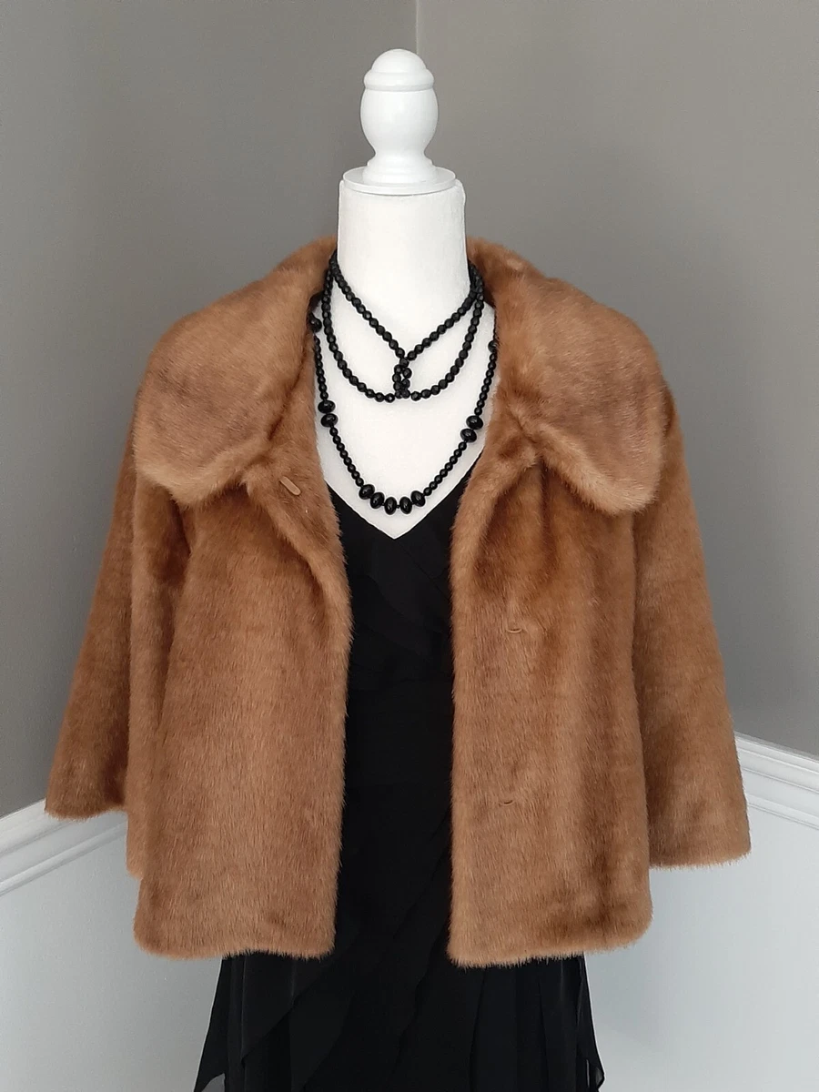 Calvin Klein Womens Faux Fur Shrug BEAUTIFUL Size Medium eBay