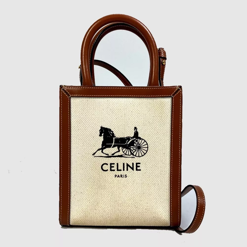 CELINE 193302DCI.02NT Carriage Vertical Cabas Mini2WAY Shoulder Bag Canvas