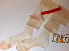6 Pairs Nylon Stockings Belle de Paris 9 1/2 X 31 1/2  Vintage 4  Toe Nude Heel