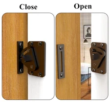 1PACK Steel Door Latch Door Lock for Sliding Barn Wooden Door Silver