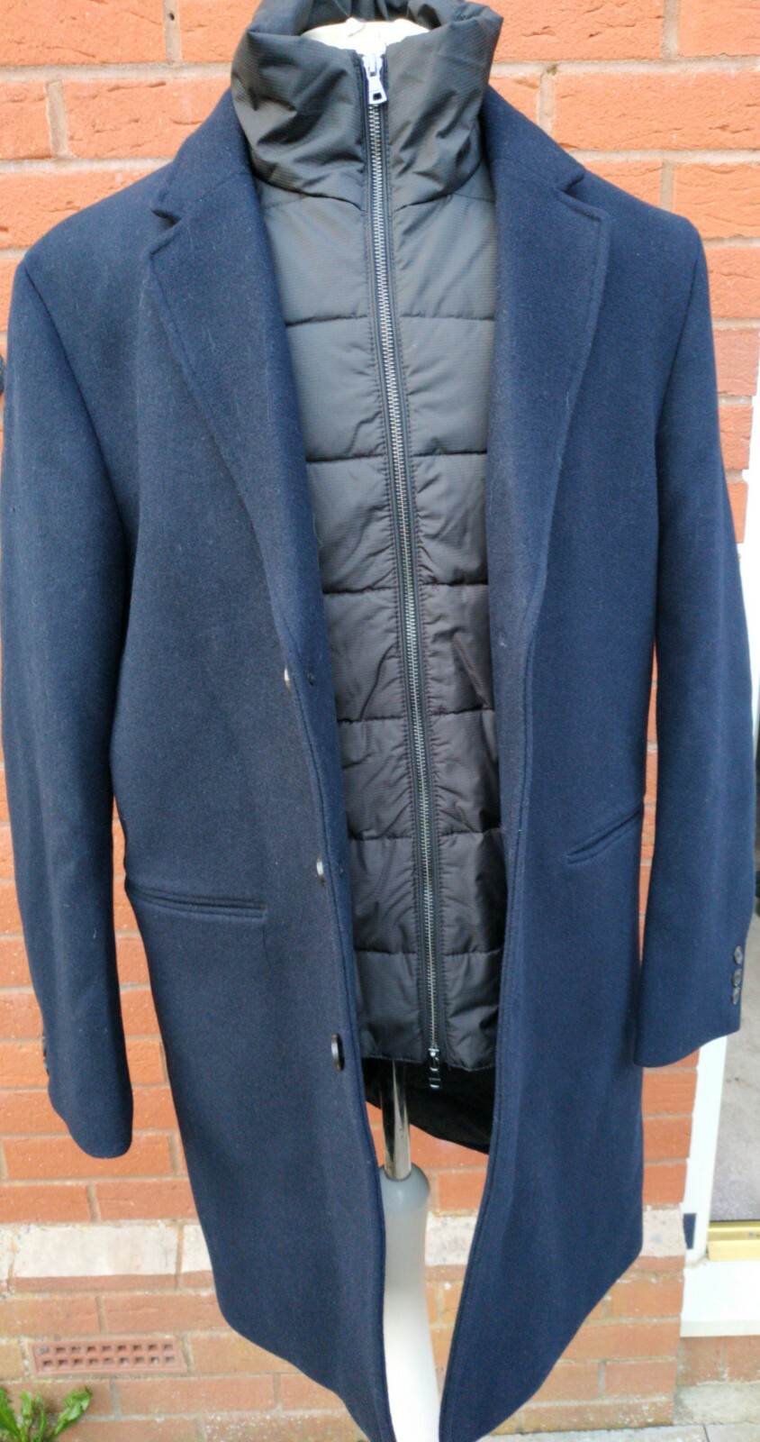 Superdry Mens Studios Wool Padded Town Coat Eclipse Navy Size UK S RRP £174.99 image 2