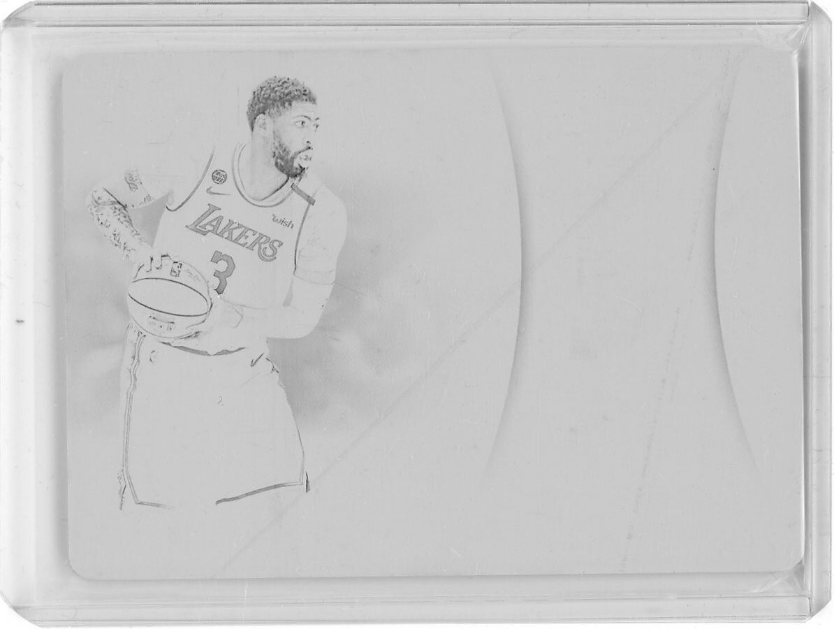 2019-20 Panini Flawless Basketball Black Plate #9 Anthony Davis #1  