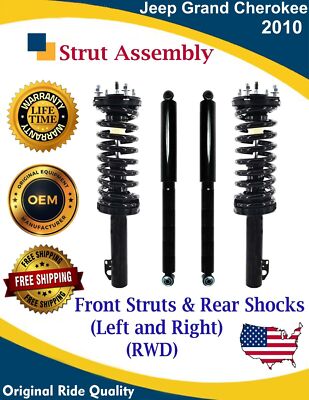 OE Front Struts & Rear Shocks For 2010 jeep Grand Cherokee 2WD Lifetime Warranty