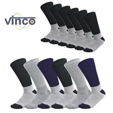6-12 Pairs Thermal Diabetic Socks Thick Warm Winter Non-Binding Loose Crew Socks