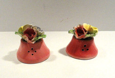 Capodimonte Style Salt and Pepper Shakers Japan