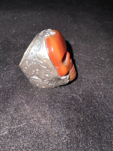 KING BABY STUDIO RED AGATE CLASSIC SKULL RING - Picture 2 of 11